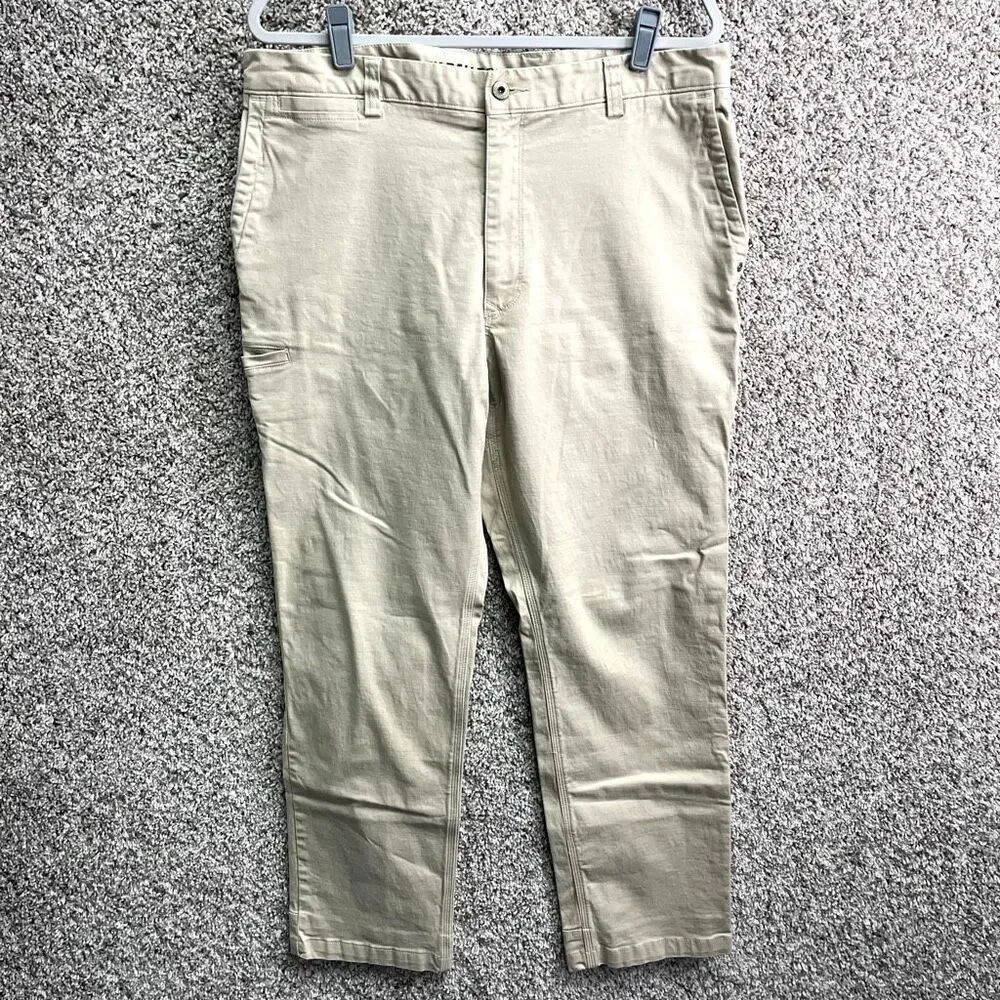 Duluth Trading Co‎ Pants Men’s 36x32 Flex Ballroom Trim Fit Tan Khaki